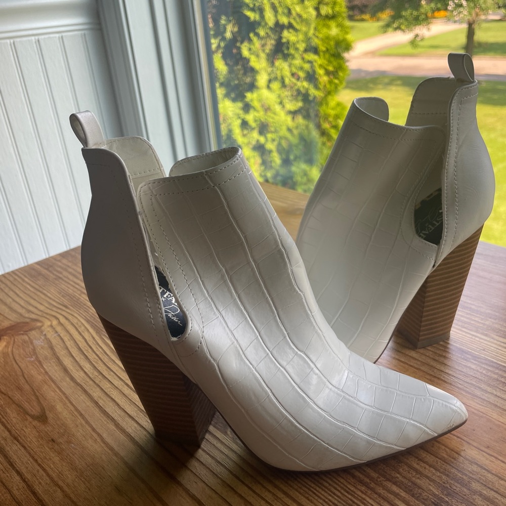 JustFab White Booties